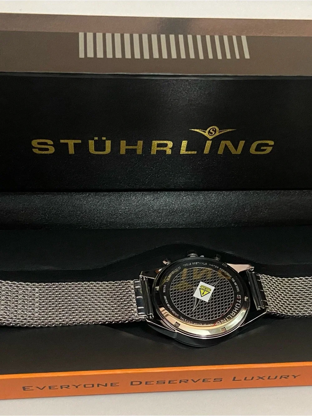 Stuhrling Original Green Dial Chronograph with Silver Mesh Bracelet
